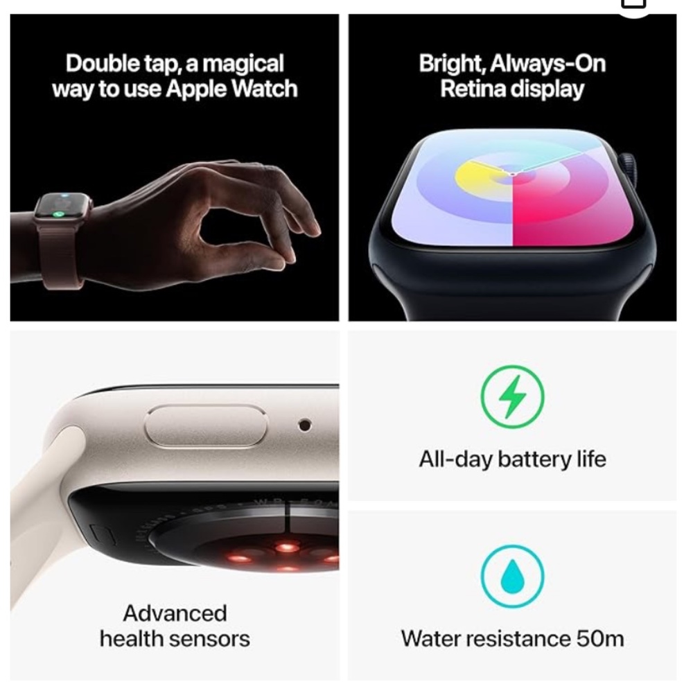 NEW IN BOX Apple Watch Series 9 41mm Pink Aluminum Case Light Pink Sp Band M/L - Picture 4 of 5